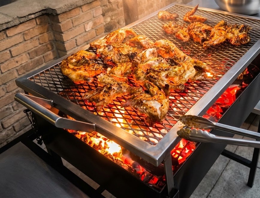 Peri-peri chicken on the charcoal grill